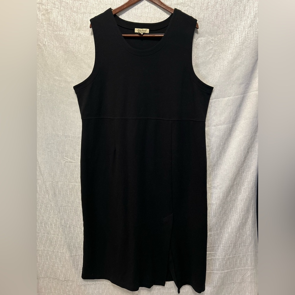 Eddie Bauer Plus Size Sleeveless Midi Dress 100% Cotton Black Women Size XXL